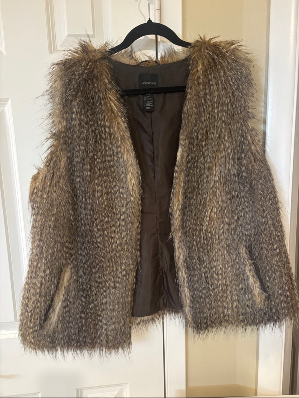 Lane Bryant Faux Fur Vest in Mixed Brown Tones